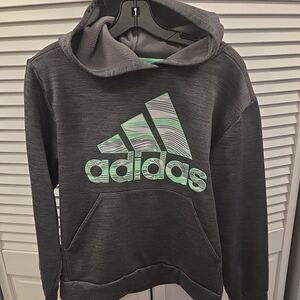 Adidas Gray Hoodie with Green Logo